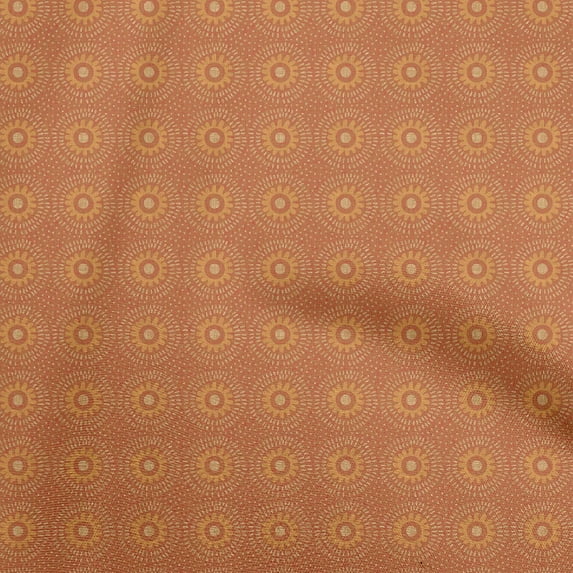 oneOone Polyester Spandex Orange Fabric African Quilting Supplies Print Sewing Fabric By The Yard 56 Inch Wide