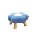 thumbnail image 6 of kkbbma under $5 Small Footstool, Flower Shape Wood Ottoman Stool, Sofa Tea Stool, Velvet Padded Shoes Bench, Footrest Stepstool, Padded Seat Wooden Legs, for Bedroom, 6 of 9