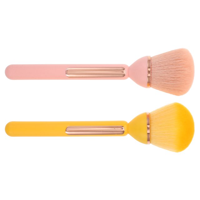BESTYASH 2Ud Brochas De Maquillaje Con Mango Largo Para Polvo Suelto Y Rubor Coloridas Para Uso Diario Y Viaje