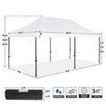thumbnail image 5 of Yaheetech 10×20 ft Commercial Pop Up Canopy Tent,White, 5 of 6