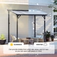 thumbnail image 6 of BaPiPro 8'x5' Hardtop Gazebo with Aluminum Frame & Polycarbonate Panel, Wall Mounted Gazebos Pergola, Outdoor Patio Grill Gazebo for Backyard, Garden, Deck, 6 of 8