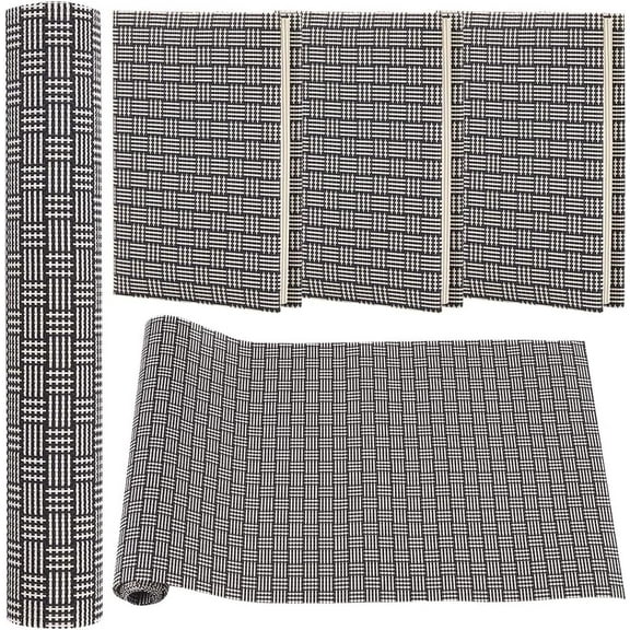 130x30cm PVC Book Covers for Book Binding Plastic Washable Placemat Bookcover Notebook Wraps Black White Grid Book Cloth Covering Protector Bookbinding Supplies for DIY Books Album