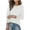 Off White, variant on 2025 Autumn Women's Round Neck Long Sleeve Button Sleeve Casual Loose Knitted Solid Color Soft Round Neck Sweater Top