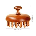 thumbnail image 2 of DAMAI 28 Teeth Natural Sandalwood Head Massager - Round Wooden Scalp Brush for Hair Growth & Relaxation, Manual Hair Scrubber Scalp Massager Tool, Gua Sha Body Massage Tool, 2 of 9