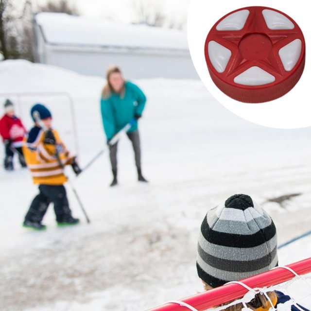 Colaxi Rondelle de Hockey à Roulettes Pratique Remplacement Standard Sports Jeu Amélioré Intérieur Extérieur Équipement d'Entraînement Balle de Hockey de Rue Rouge