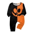 thumbnail image 2 of Halloween Family Matching Pajamas Breathable Holiday Sleepwear Premium Loungewear Nightwear Set Style Long Sleeve Homewear Classic Festive Group Apparel Halloween Gifts, 2 of 4