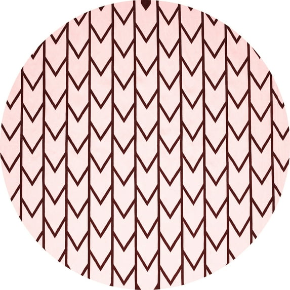 Ahgly Company Indoor Round Solid Red Modern Area Rugs, 5' Round