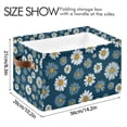 thumbnail image 4 of Yayeee Canvas Storage Basket with Handles for Shelves Fabric Bins Closet Organizer, Green Daisy Pattern, 4 of 8