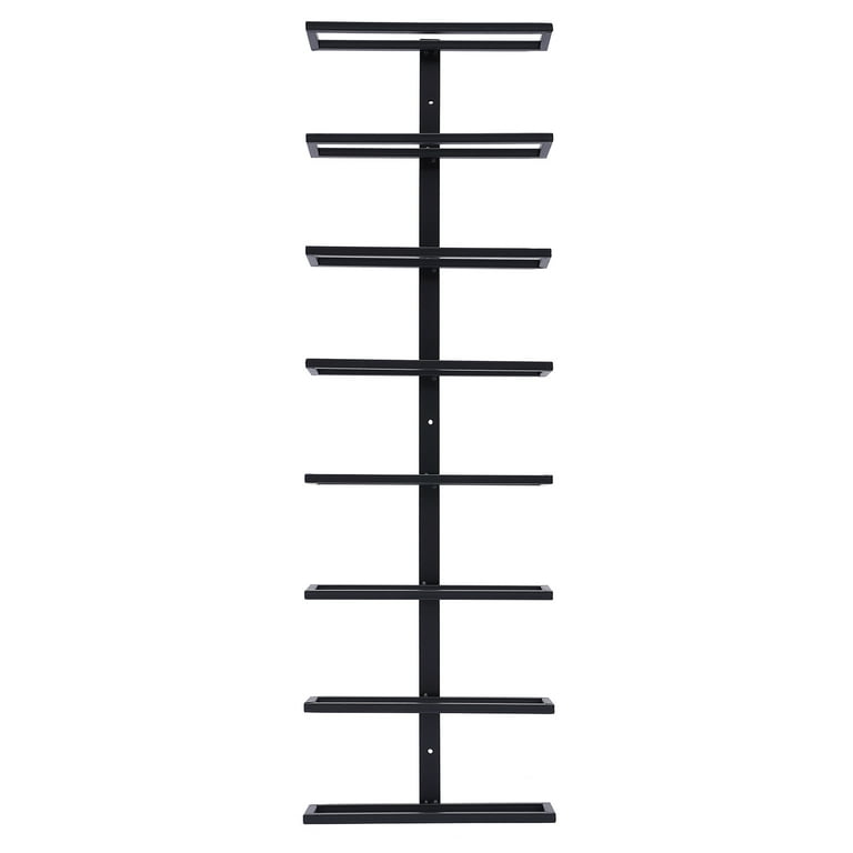 Modern Vertical Wine Racks for 8 Bottles Metal Wall Mounted Wine Holder Towel Rack Wine Bottle Holder for Dining Room Bar Use Black