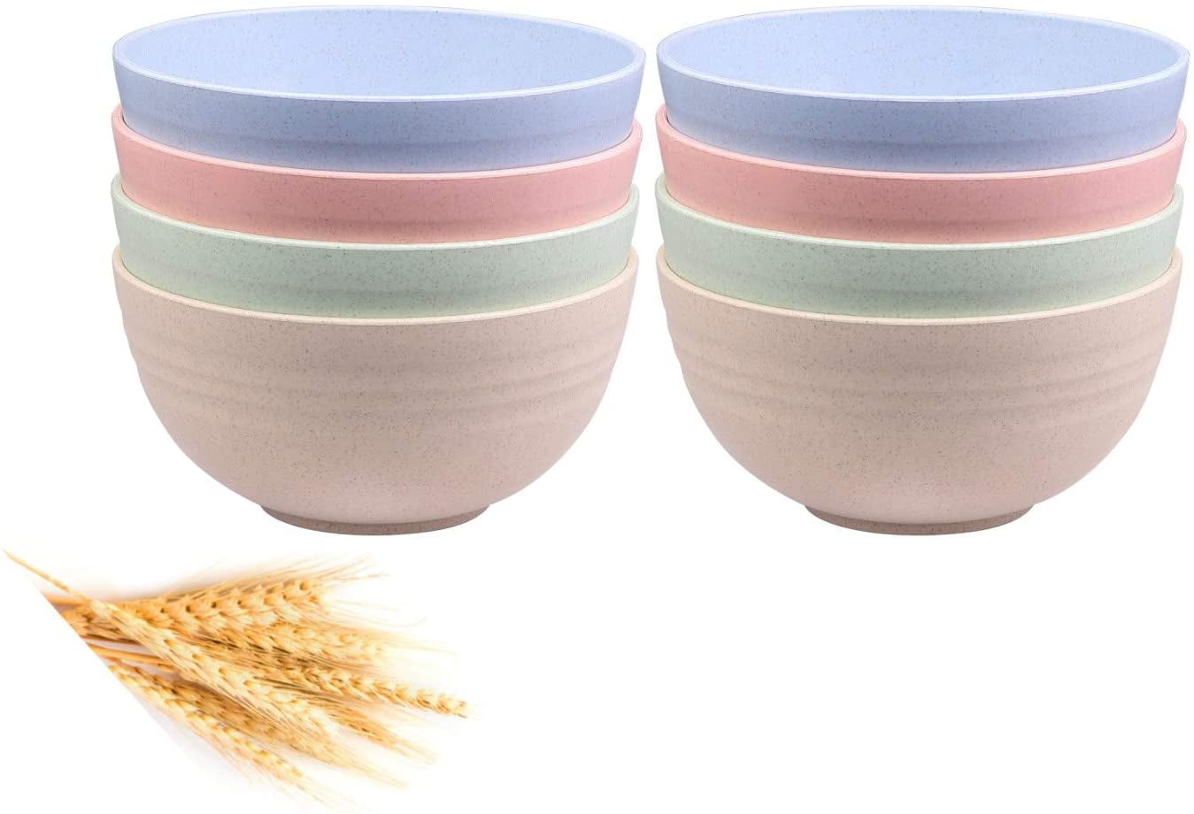 Dishwasher & Microwave Safe 24 OZ Unbreakable Lightweight Bowl Sets Eco-friendly Bowls for Kids,Children,Rice,Soup NAWOVAO Wheat Straw Cereal Bowls