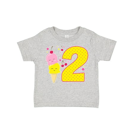

Inktastic Ice Cream Second Birthday Pink Gift Toddler Boy or Toddler Girl T-Shirt