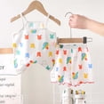 thumbnail image 3 of Hiiyo Pyjama d'Été pour Filles, Camisole et Short Mignons à Motif de Dessin Animé, Tenue de Nuit, 3 of 3