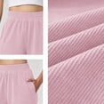 thumbnail image 4 of cocolona Womens High Waist Corduroy Pants Casual Elastic Waist Straight Wide Leg Travel Lounge Pants with Pockets, 4 of 5