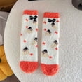 thumbnail image 2 of Arlun 1 Pair Cozy Slipper Medium Tube Socks for Funny Graphic Printed Fleece Warm Sleep Mid-Calf Socks Casual Soft Comfortable Loungewear Winter Socks 2025 Watermelon Red One Size, 2 of 3