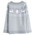 thumbnail image 6 of Women Christmas Outfit Elegant Fair Isle Knit Pullover Sweater for Women Cozy Winter Wear Soft Yarn Comfortable Loose Fit Casual Turtleneck Top Cold Weather Fashion Gray XL, 6 of 6