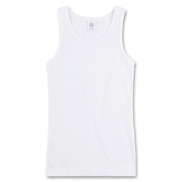 Sanetta Camiseta interior para niñas - Camiseta básica, tirantes anchos, algodón de punto simple Blanco 128
