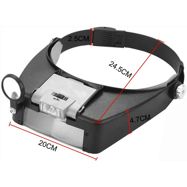 Jewelers Head Headband Magnifier LED Illuminated Visor Magnifying Glasses  Loupe~
