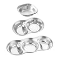 thumbnail image 4 of Miangastore Plat d'Apéritif Pratique en Acier Inoxydable 3 Pcs 8.2X8.2X1In, 4 of 8