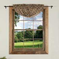 VHC Brands Sawyer Mill Plaid Cotton Farmhouse Kitchen Curtains Rod Pocket Balloon Valance 15x60 Inches, Charcoal Black