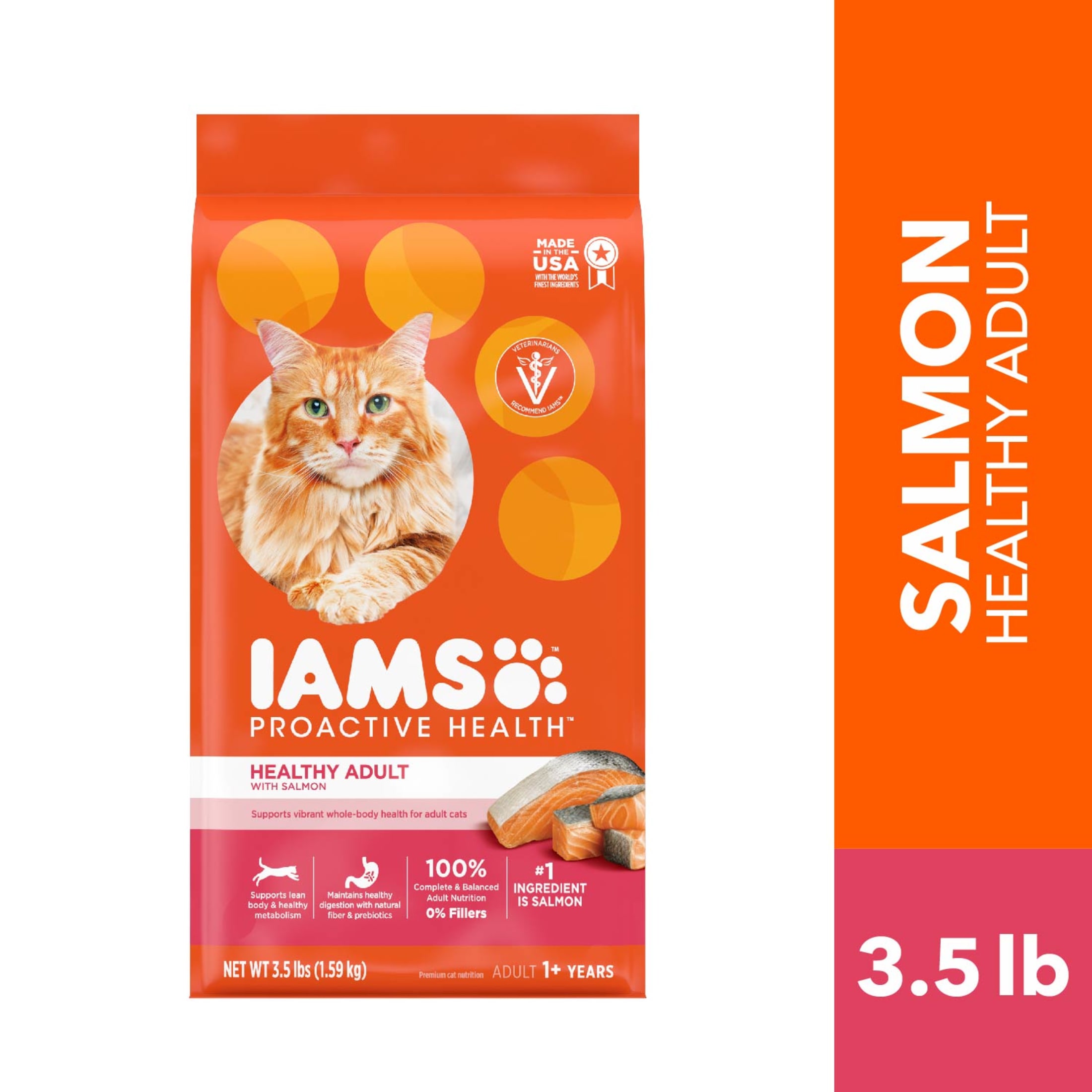 Iams Proactive Health Adult Dry Cat Food Salmon, 3.5 Lb photo 4