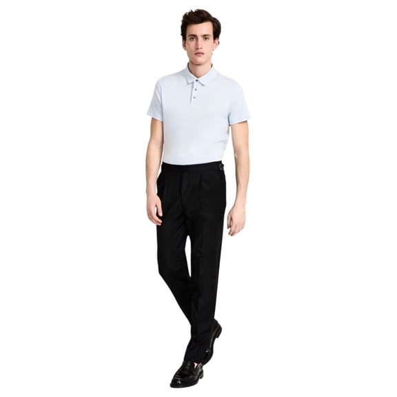 Calvin Klein Mens Slim fit Dress Pants 34 / 30 Black Solid Stretch Wool