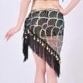 thumbnail image 6 of Xfvqtps Woman Sequin Dance Skirt Tassel Triangular Belt Belly Dancing Waist Towel Waist Chain Hip Towel Performance Skirt Gold, 6 of 7