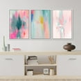 thumbnail image 4 of IDEA4WALL Framed Canvas Print Wall Art Set of 3 Colorful Abstract Prints Minimalist Modern Wall Art Preppy Room Art Prints Rainbow Vividness Pastels Artwork for Home Decor - White 24"x36"x3, 4 of 5