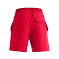 thumbnail image 5 of Mens Swim Trunks Men's Casual Color Beach Shorts Multi-Pocket Outdoor Swim Trunks with Drawstring Elastic Waist Quick-Dry 4 Inch Length Summer Pants for Vacation Travel Vermilion 3XL, 5 of 6