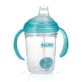 thumbnail image 3 of Nuby No-Spill 360 Weighted Straw GripNSip Cup Aqua, 3 of 5