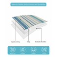 thumbnail image 5 of Quilts Twin Size Bedding Set, Vintage Blue Teal Striped Lightweight Quilted Comforter, Farmhouse Stripes Retro Art Soft Reversible Bedspread Coverlet with Pillow Covers for All Season, 68" x 86", 5 of 7
