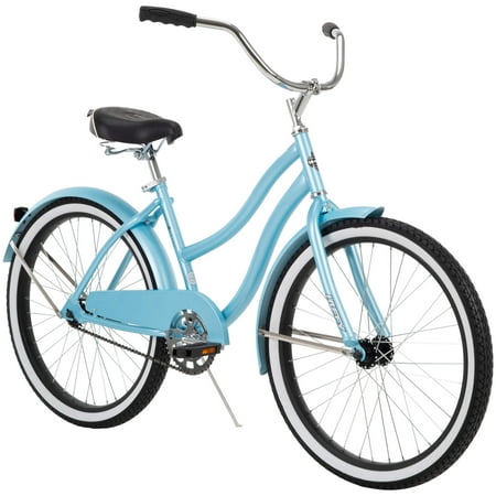Huffy 24” Cranbrook Girls Beach Cruiser Bike for Women Sky Blue