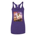 thumbnail image 2 of Unicorn Fanstasy Rainbow Castle Tri-Blend Racerback Tank Top, Purple Rush, Medium, 2 of 3