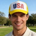 thumbnail image 2 of FUZHIQ USA Embroidery Patriotic Hat, Adjustable Mesh Back Breathable Baseball Cap 250th Anniversary Hat for Daily & Holiday Wear, 2 of 4