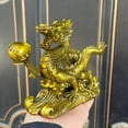thumbnail image 4 of Feng Shui Wealth Copper Carving Lucky money dragon Statue Sculpture,Asian Animal Carved Wealth Spitting pet Life size Money Art Animal decor, 4 of 10