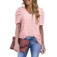 thumbnail image 2 of Chemise à Manches Longues, Blouse à Manches Courtes Femmes d'Été V Col Chemise Design Convivial, 2 of 5
