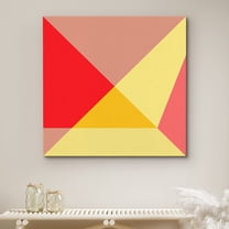 PixonSign Canvas Print Wall Art Red and Yellow Triangle Array Geometric Shapes Digital Art Modern Art Minimalist Colorful Multicolor Neon for Living Room, Bedroom, Office - 16"x16"