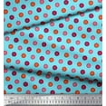 thumbnail image 3 of Soimoi Blue Cotton Voile Fabric Colorful Dots Fabric Prints By Yard 42 Inch Wide, 3 of 3