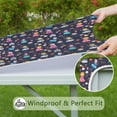 thumbnail image 6 of Dark Blue Little Princess Pattern Square Fitted Tablecloth with Elastic Edge,Square Table Cover,Washable Elastic Table Cover for Home Kitchen Party Decor 34"x34", 6 of 6
