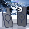 thumbnail image 6 of Translucent Matte Case for iPhone 15 Pro Case[Compatible with Magsafe] Magnetic Slim Fit Shockproof Anti-Scratch Full Body Protective Phone Case for 15 Pro-Blue, 6 of 12