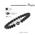 thumbnail image 3 of US Initial Bracelet 6mm Matte Black Onyx Letter Bracelet Alphabet Couple Unisex, 3 of 5