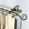 thumbnail image 2 of 13/16" Dia Adjustable 48-84 inch Double Curtain Rod with Julius Finials - Antique Brass,(4720-484), 2 of 3