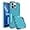 Mint/Teal, variant on for iPhone 13 Pro Max Phone Case, with Tempered Glass Screen Protector, Dust-Proof Port Cover, Full Body Non-Slip Rubber Covered, Wear-Resistant & Drop-Proof, Black/Purple