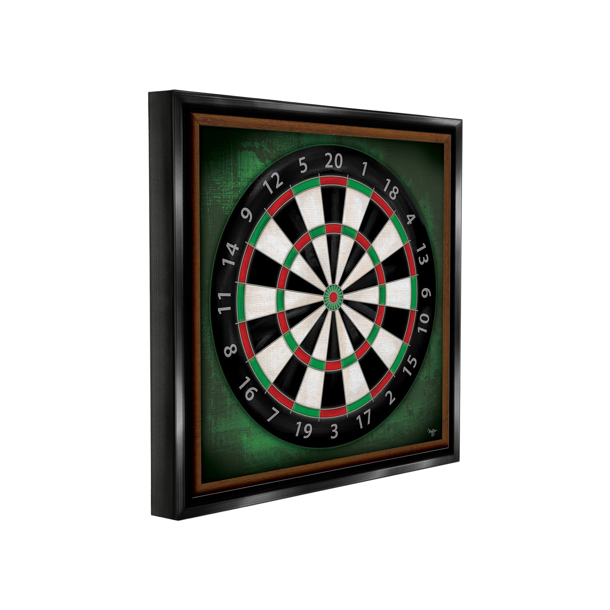 Stupell Industries Traditional Darts Game Sports Painting Black Floater Framed Canvas Art Print Wall Art, 25 x 25