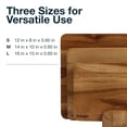 thumbnail image 3 of Sango Atelier Acacia Wood 3-Piece Cutting Board Set with Sturdy Stand, Reversible and Stackable, 3 of 14