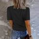 thumbnail image 4 of Tops de Color Sólido para las Mujeres, Manga Corta con Cuello en V Suéter Blusa de Moda para Ocasional, Fiesta Y Trabajo, 4 of 7