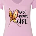 thumbnail image 4 of Inktastic West Virginia Girl Butterfly Women's V-Neck T-Shirt, 4 of 5