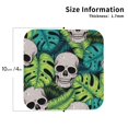 thumbnail image 2 of Yiaed Skull and Palm Leaves Print Leather Coasters for Drinks - Cup Coasters Coffee Table Kitchen Table Bar, Home & Office Gifts Handmade Drink Coasters-Square, 2 of 6
