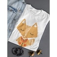 thumbnail image 3 of Cute Fox Hello  T-Shirt Women -Image by Shutterstock, Female Large, 3 of 4