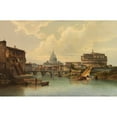 thumbnail image 2 of Karl Kaufmann 18x13 Gold Ornate Wood Frame and Double Matted Museum Art Print Titled - View of Rome with St. Peter and Engelsburg (1885), 2 of 4