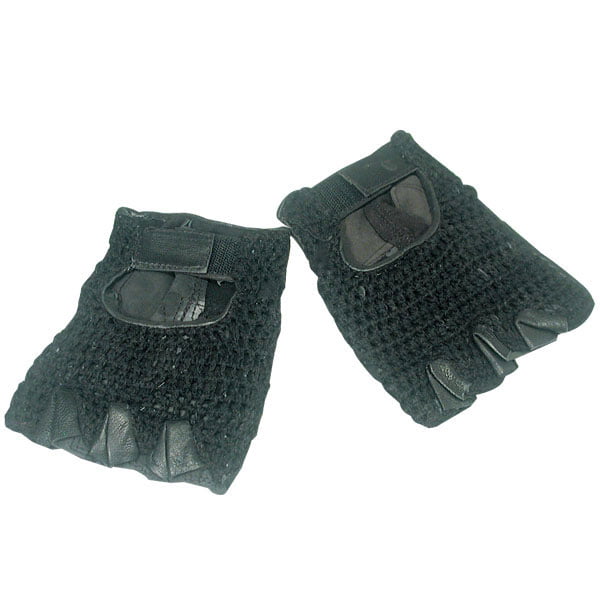 Rebo Wheelchair Gloves Mobility Fingerless Long Thumb Leather Palm Gloves 